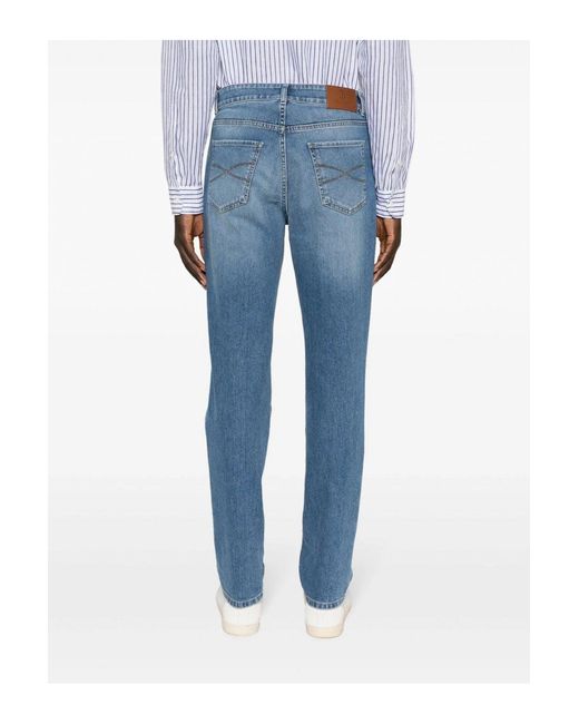 Brunello Cucinelli Blue 5 Pocket Denim Jeans for men