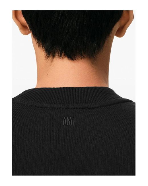 AMI Black Loopback Jersey Adc Sweatshirt for men