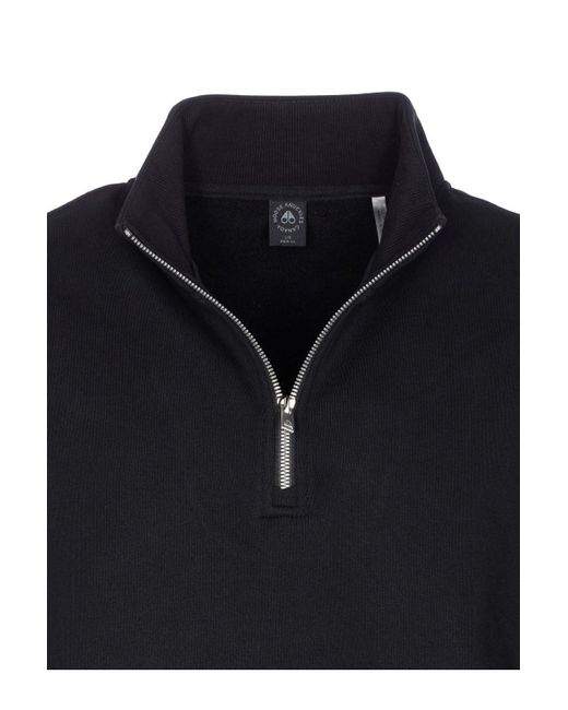 Moose Knuckles Blue Hartsfield 1/4 Zip Sweatshirt for men