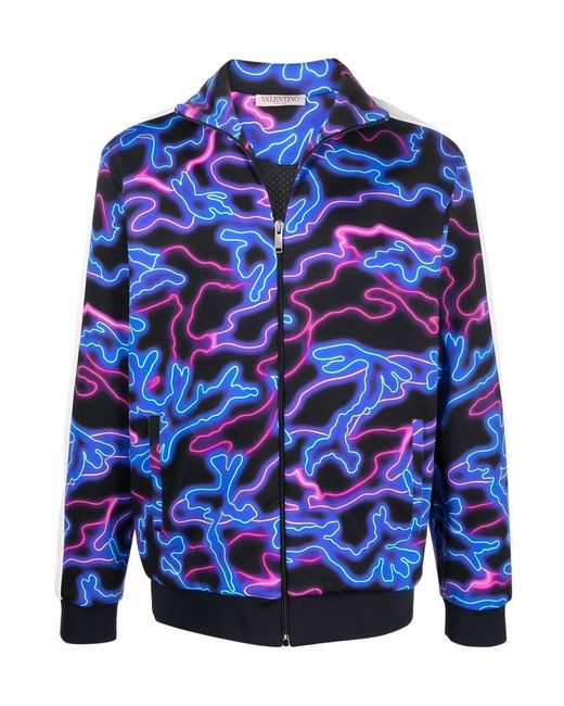 Valentino Blue Neon Print Track Top for men