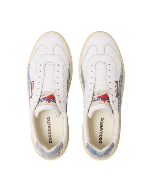 DSquared² White D2 Monogram Rider Sneakers for men