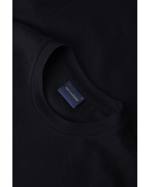 Paul & Shark Black Pure Cotton Jersey Badge T Shirt for men