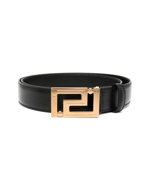 Versace Black Greca Leather Belt for men