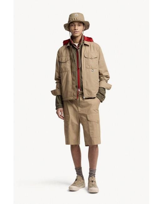 Moncler Natural Mid Length Cotton Shorts for men