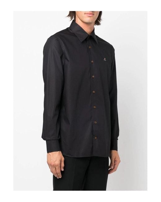 Vivienne Westwood Black Classic Ghost Shirt With Orb for men