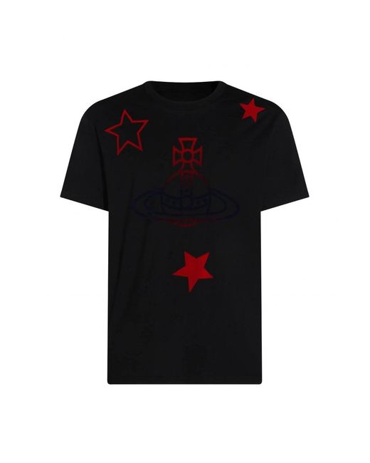 Vivienne Westwood Black Orb & Star T Shirt for men
