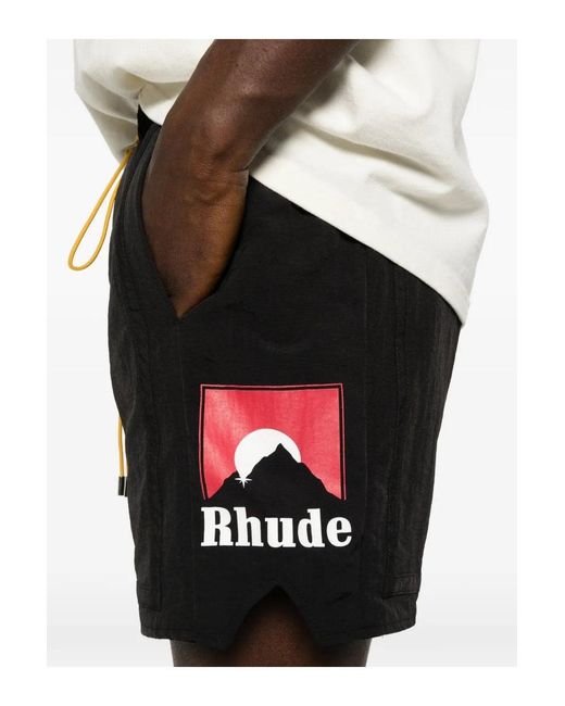 Rhude Black Moonlight Logo Shorts for men