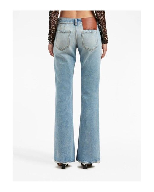 Palm Angels Womens Lw Denim Bootcut Jeans Blue