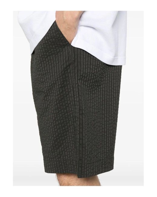 MAISON KITSUNE PARIS Black Elasticated Bermuda for men