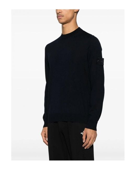 Stone Island Black Ghost Compass Badge Sweater for men