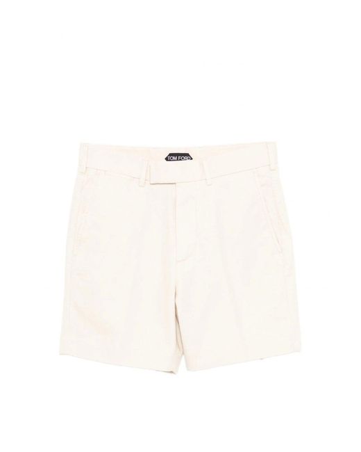 Tom Ford Natural Japanese Brushed Cotton Shorts for men