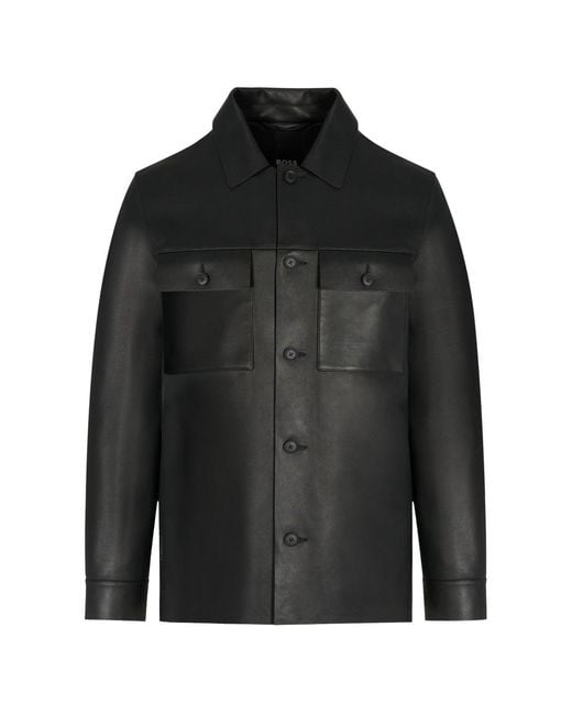 Boss Black C Malid Leather Jacket for men