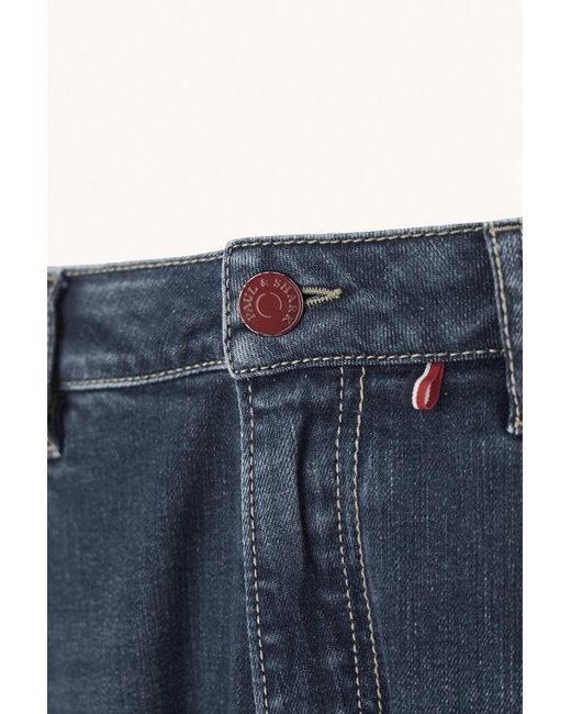 Paul & Shark Blue Red Rivet Giza Cotton Stretch Jeans for men