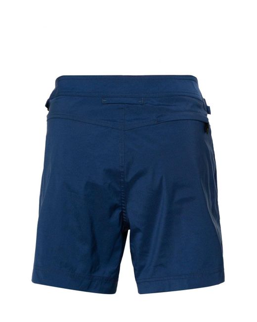 Tom Ford Blue Compact Poplon Swim Shorts for men