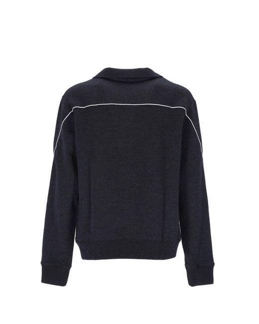 Givenchy Blue 1/4 Zip Wool Sweater for men