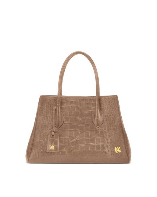Amiri Brown Suede Croc Honey 40 Tote