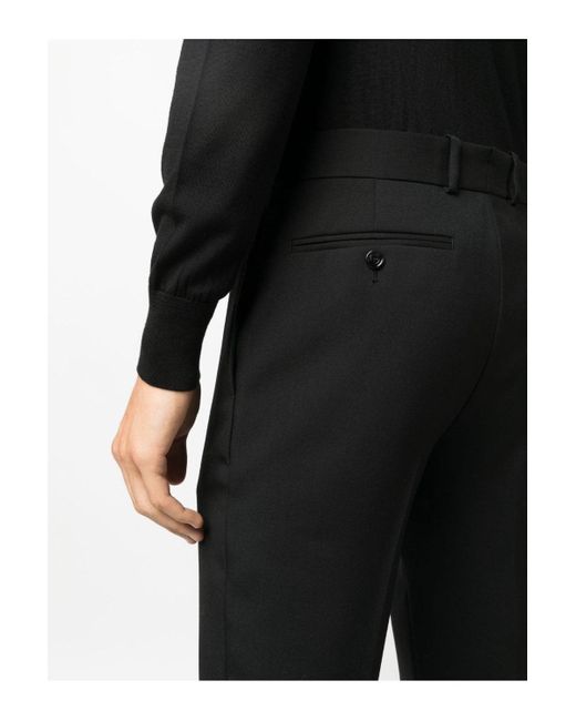 Alexander McQueen Black Wool Cigarette Trousers for men