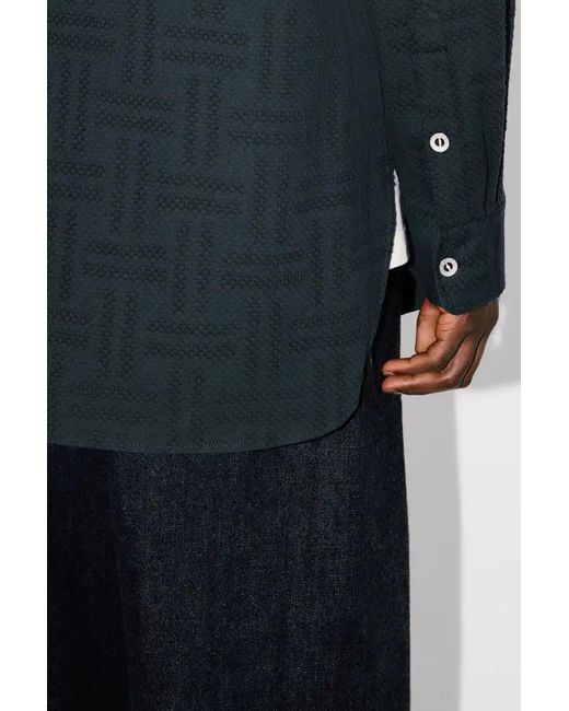 KENZO Blue Weave Workwear Overshirt for men