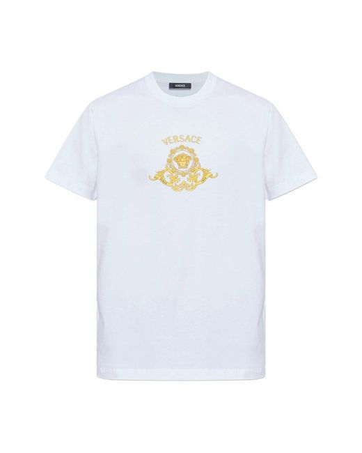 Versace White Medusa Crest T Shirt for men