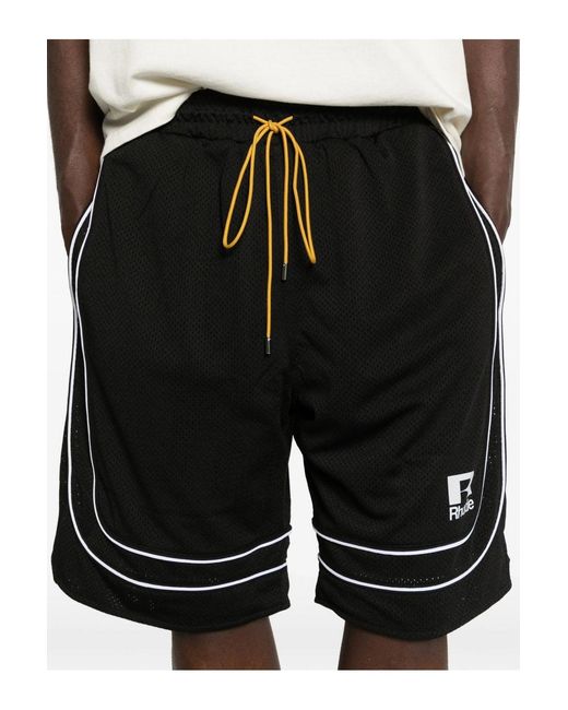 Rhude Black Mesh Basketball Shorts for men