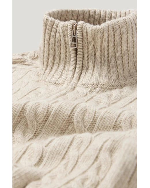Belstaff White Westport Quarter Zip Sweater for men