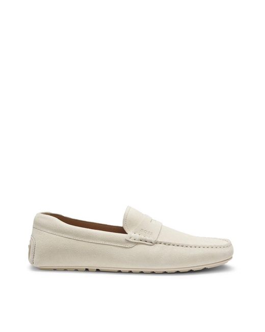 Boss White Noel Loafers for men