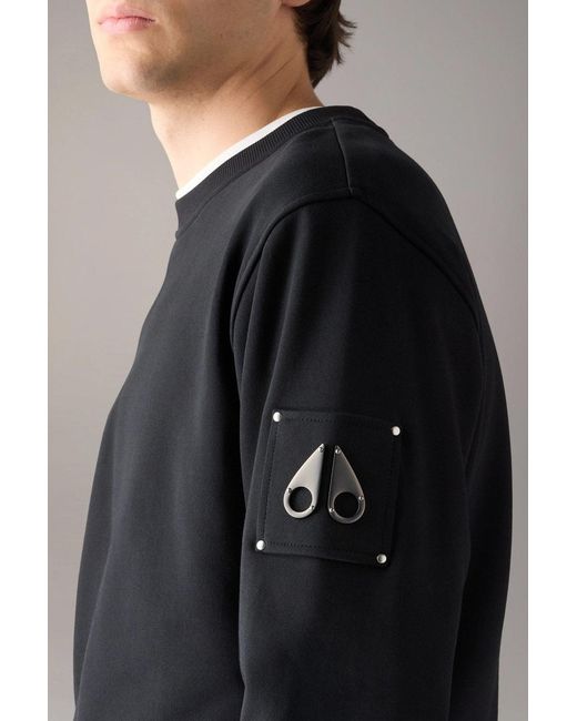 Moose Knuckles Black Hartsfield Crew Sweatshirt for men