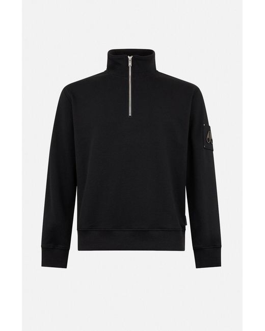 Moose Knuckles Black Hartsfield 1/4 Zip Sweatshirt for men