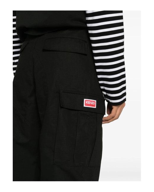 KENZO Black Cargo Workwear Pant for men