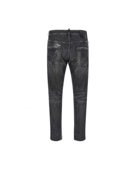 DSquared² Gray Distressed 5 Pocket Jeans for men