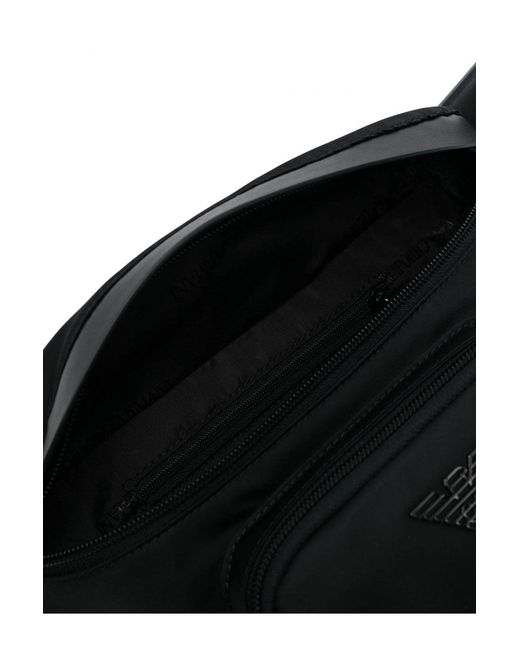 Emporio Armani Black Branded Belt Bag for men
