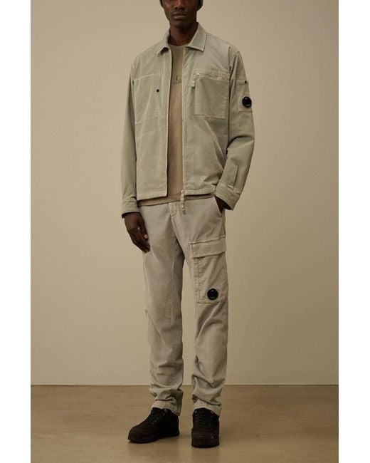 C P Company Green Corduroy Zip Overshirt for men