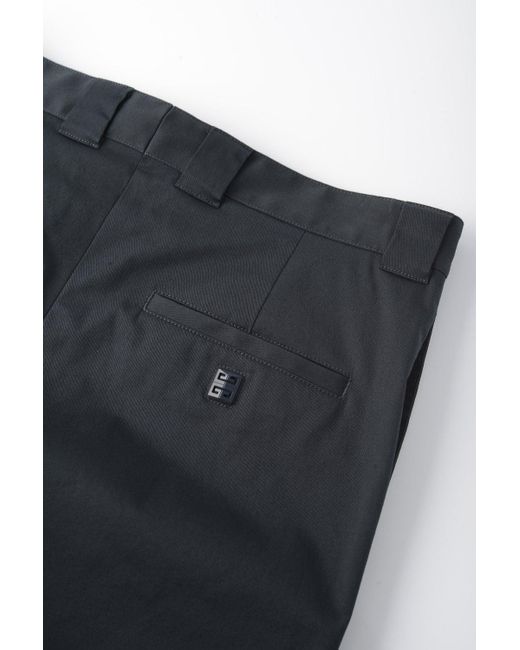 Givenchy Blue Straight Leg Cotton Trousers for men