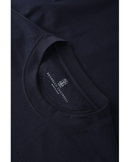 Brunello Cucinelli Blue Genivs Loci T Shirt for men