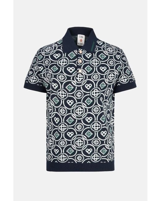 Casablanca Black Monogram Polo Shirt for men