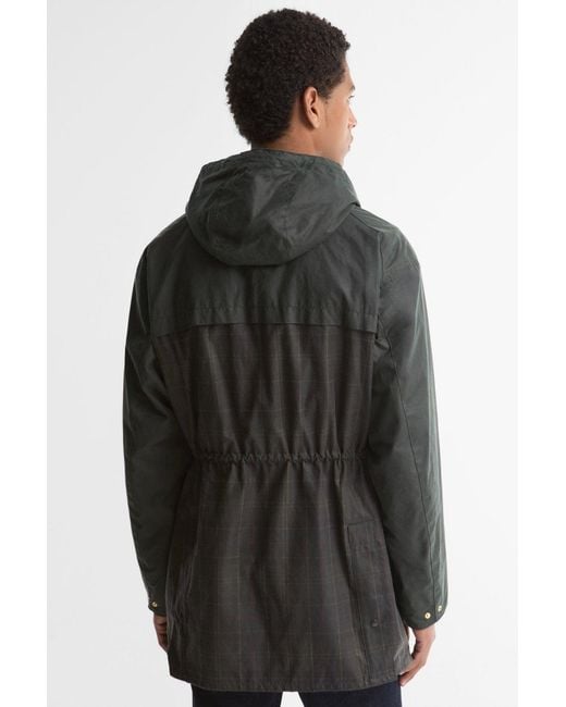 Barbour Black Cons Tartan Durham Waxjacket for men