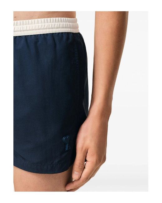 AMI Blue Bicolour Swimshorts for men