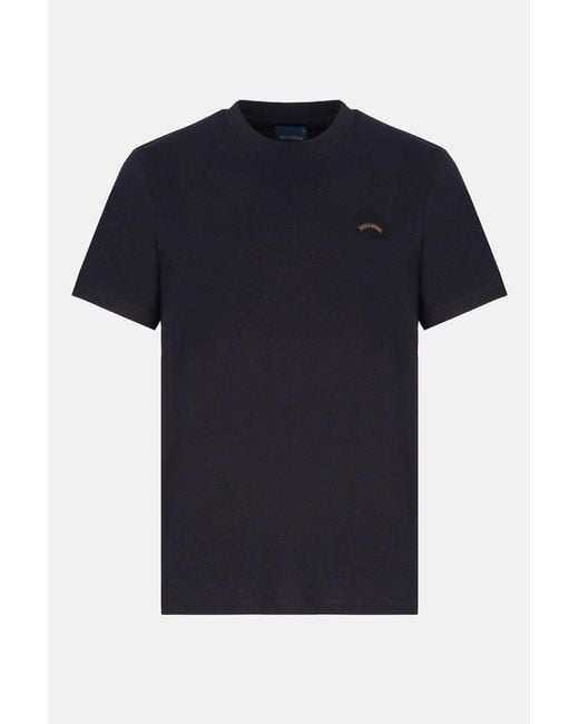 Paul & Shark Black Pure Cotton Jersey Badge T Shirt for men