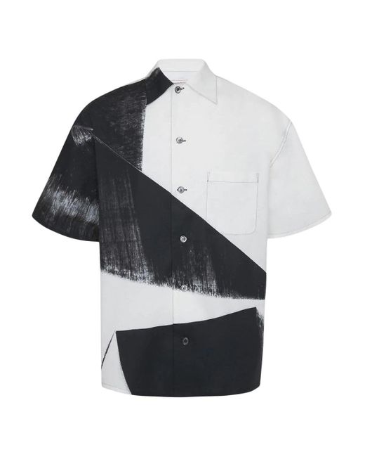 Alexander McQueen Multicolor Double Diamonds Print Shirt White/black for men