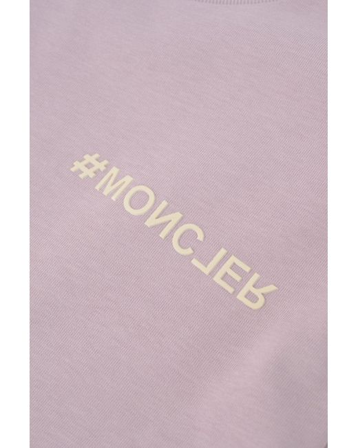 Moncler Pink Branded Cotton T Shirt