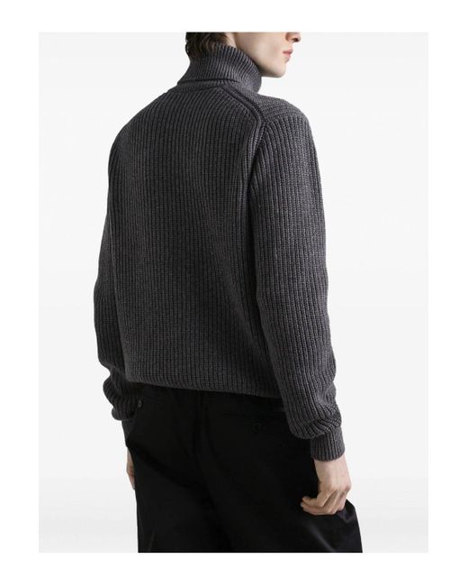 Dolce & Gabbana Black Turtle Neck Logo Sweater for men