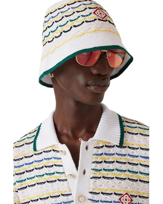 Casablanca White Woven Hat for men