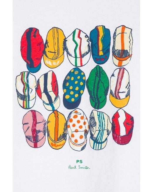 Paul Smith White Ps Casquettes Regular Fit T Shirt for men