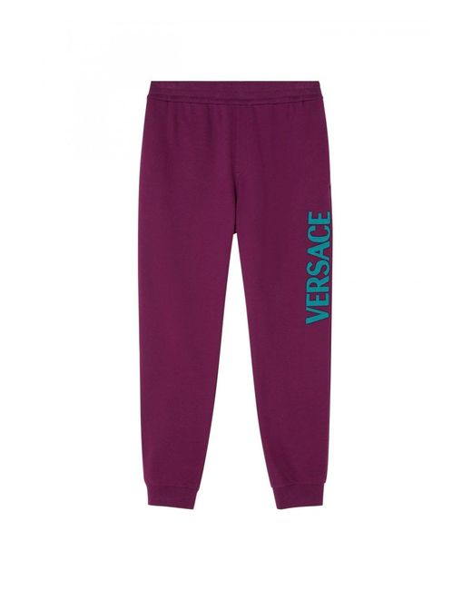 Versace Purple Ricamo Cuffed Joggers for men