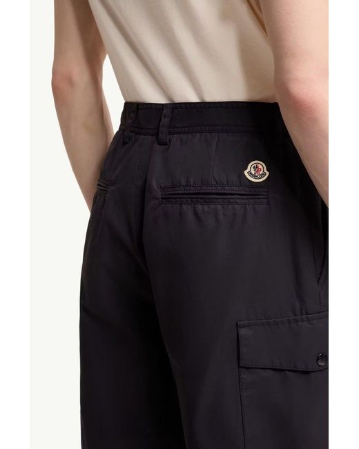 Moncler Blue Cotton Shorts for men