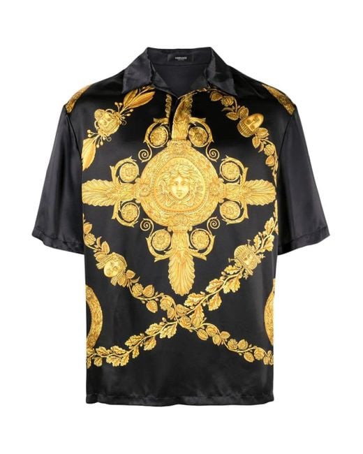 Versace Heritage Print Shirt Black white gold for Men Lyst UK