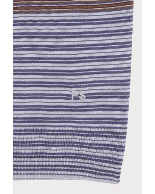 Paul Smith Purple Ps Knitted Stripe Polo Shirt for men