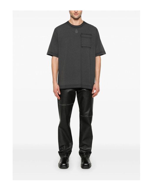 McQueen Black Over Dyed Jersey T Shirt for men