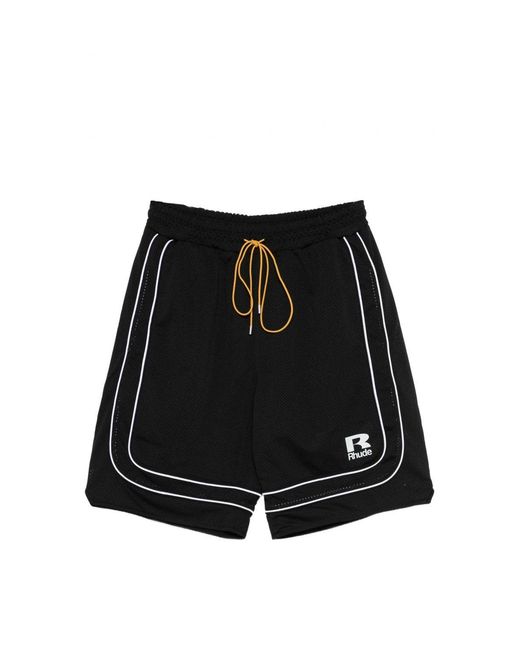 Rhude Black Mesh Basketball Shorts for men