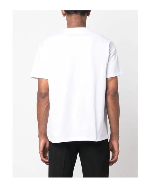McQueen Blue Varsity Branding T-shirt White for men